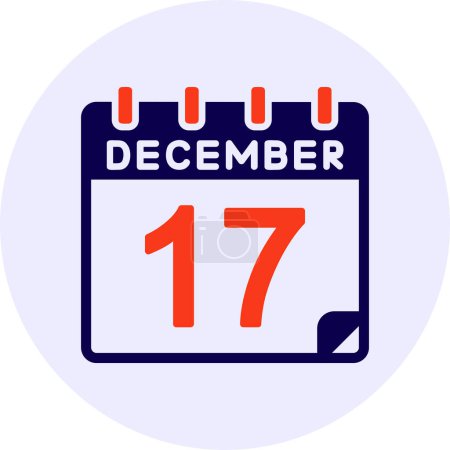 Illustration for 17 December Vector Icon Design - Royalty Free Image