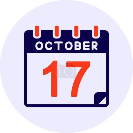 Téléchargez les illustrations : 17 octobre Conception d'icônes vectorielles - en licence libre de droit