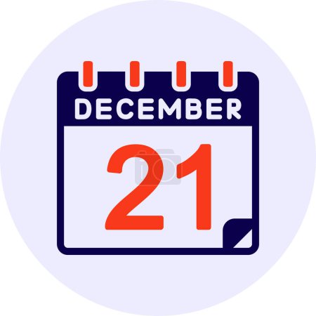 Illustration for 21 December Vector Icon Design - Royalty Free Image