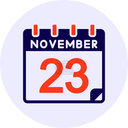 Illustration for 23 November Vector Icon Design - Royalty Free Image