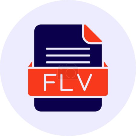 Illustration for FLV File Format Flat Icon - Royalty Free Image
