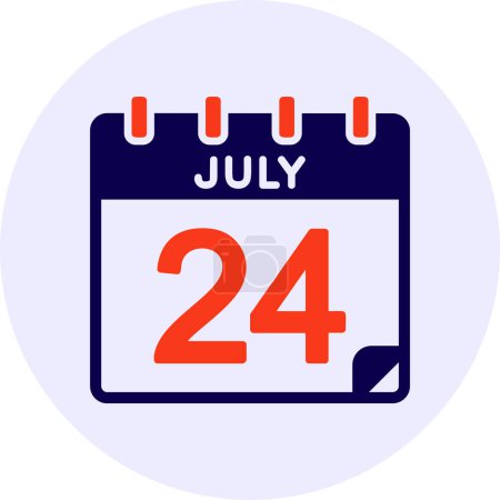 Illustration for 24 July Vector Icon Design - Royalty Free Image