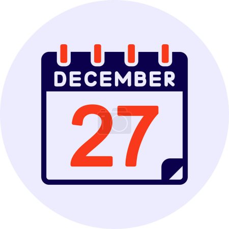 Illustration for 27 December Vector Icon Design - Royalty Free Image