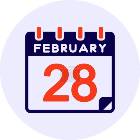 Illustration for 28 February Vector Icon Design - Royalty Free Image