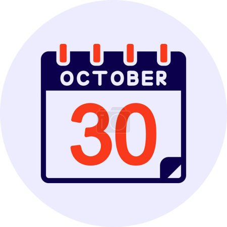 Illustration for 30 October Vector Icon Design - Royalty Free Image