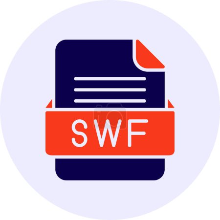 Illustration for SWF File Format Flat Icon - Royalty Free Image