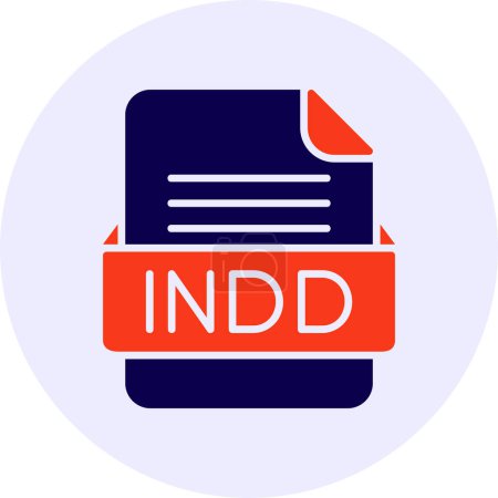 Illustration for INDD File Format Flat Icon - Royalty Free Image