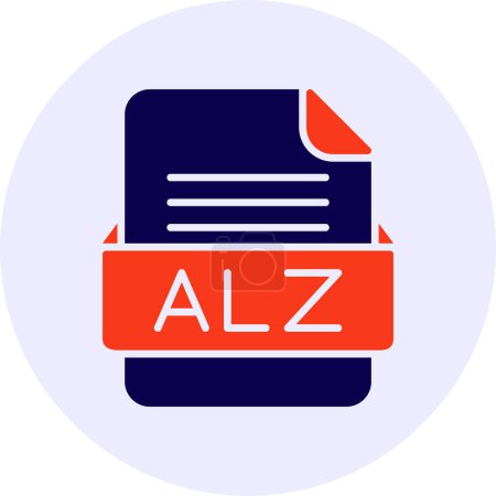Illustration for ALZ File Format Flat Icon - Royalty Free Image