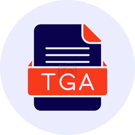 Illustration for TGA File Format Flat Icon - Royalty Free Image