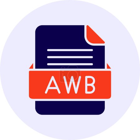 Illustration for AWB File Format Flat Icon - Royalty Free Image