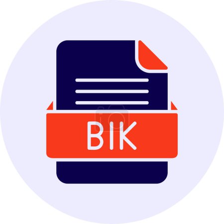 Illustration for BIK File Format Flat Icon - Royalty Free Image