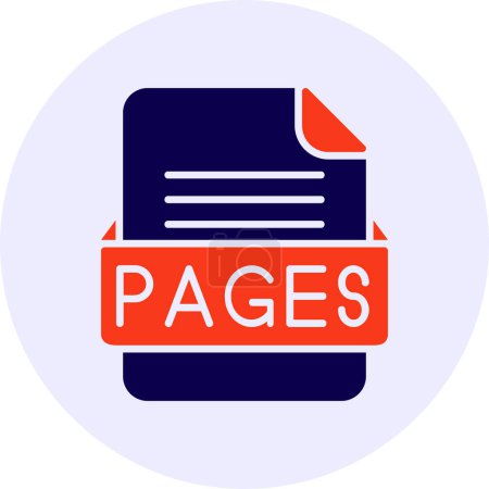 Illustration for PAGES File Format Flat Icon - Royalty Free Image