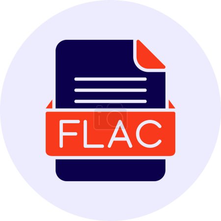 Illustration for FLAC File Format Flat Icon - Royalty Free Image