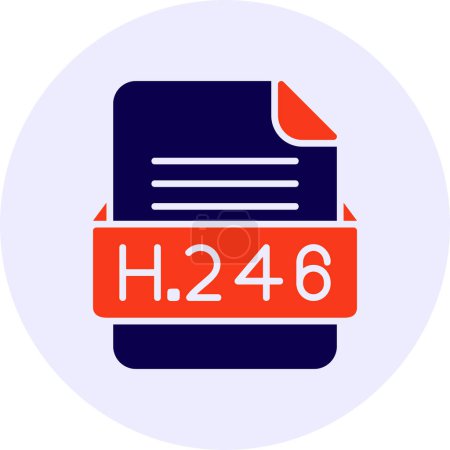 Ilustración de H.264 Formato de archivo Flat Icon - Imagen libre de derechos