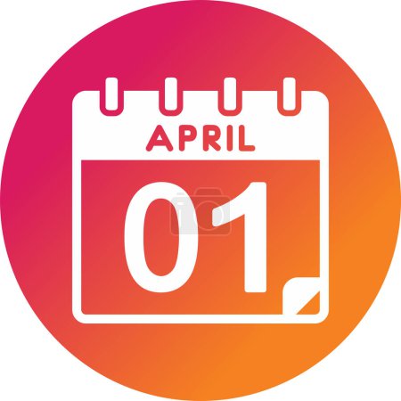 Illustration for Calendar with the date of  April 01 - Royalty Free Image