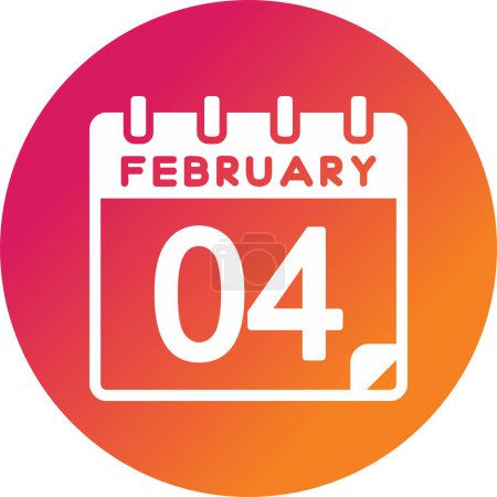Illustration for 4 February Vector Icon Design - Royalty Free Image