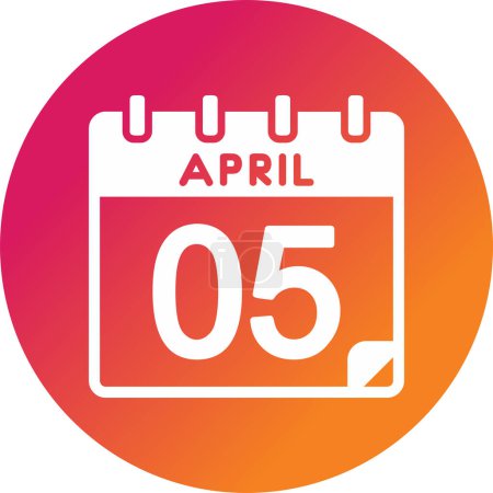 Ilustración de Calendario con la fecha del 05 de abril - Imagen libre de derechos
