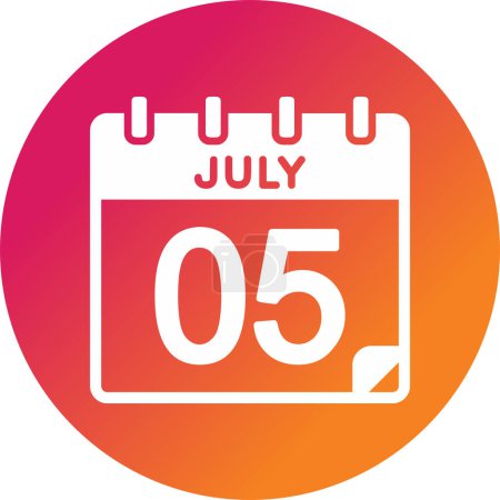 Ilustración de Calendario con la fecha del 05 de julio - Imagen libre de derechos