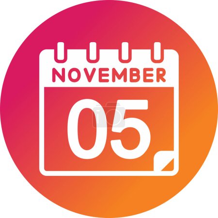 Ilustración de Calendario con la fecha del 05 de noviembre - Imagen libre de derechos