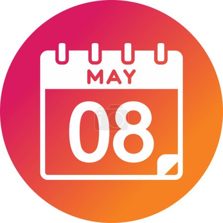 Illustration for Calendar with the date of  May 08 - Royalty Free Image