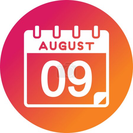 Illustration for Calendar with the date of August 09 - Royalty Free Image