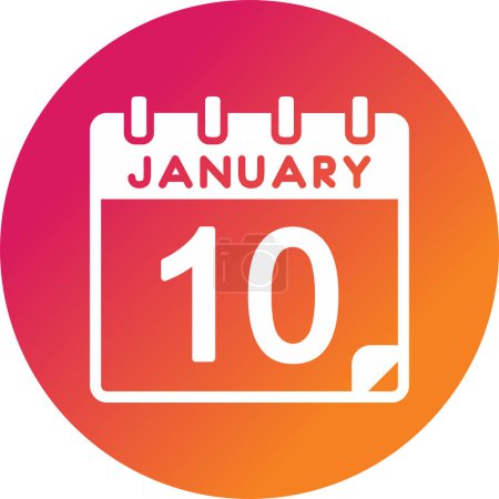 Illustration for Vector illustration. calendar with the date of January 10 - Royalty Free Image