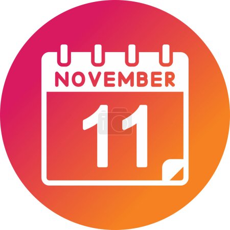 Illustration for Calendar with the date of November 11 - Royalty Free Image