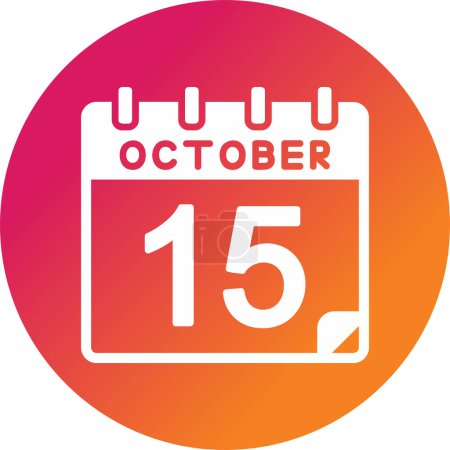 Illustration for 15 October Vector Icon Design - Royalty Free Image