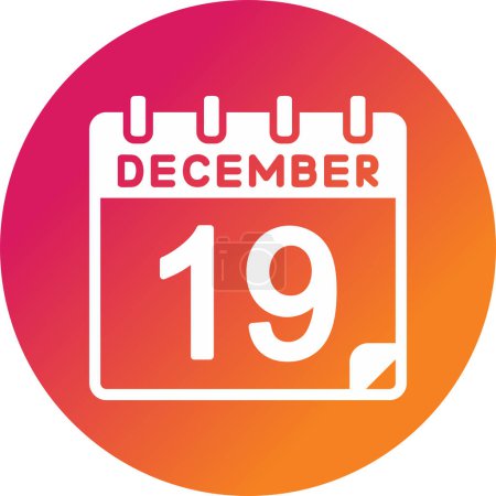 Illustration for 19 December Vector Icon Design - Royalty Free Image
