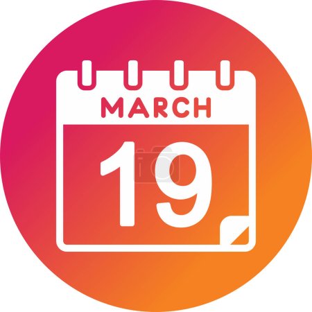 19 March Vector Icon Design
