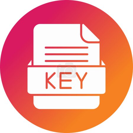 Téléchargez les illustrations : Illustration vectorielle du format de fichier icône KEY - en licence libre de droit