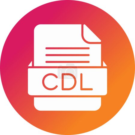 Téléchargez les illustrations : Illustration vectorielle de l'icône du format de fichier CDL - en licence libre de droit
