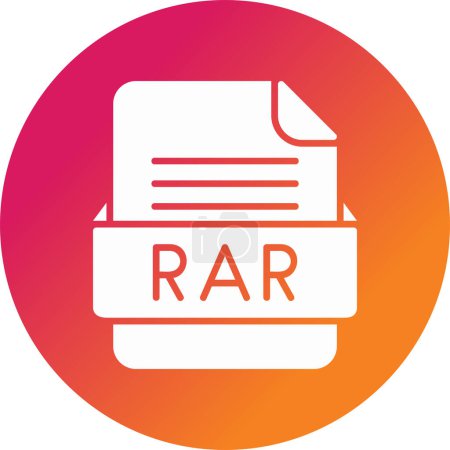 Téléchargez les illustrations : Illustration vectorielle du format de fichier icône RAR - en licence libre de droit