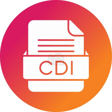 Illustration for Vector illustration of file format CDI icon - Royalty Free Image