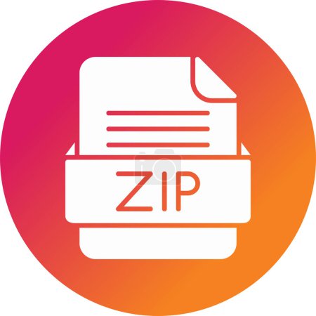 Téléchargez les illustrations : Illustration vectorielle du format de fichier icône ZIP - en licence libre de droit