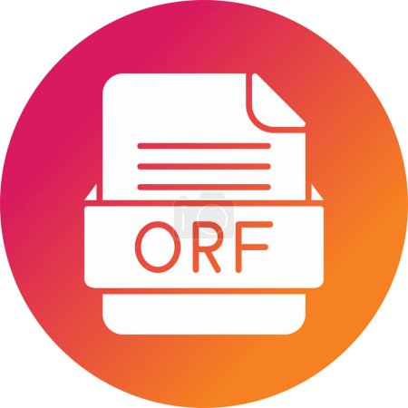 vector illustration of file format ORF icon 