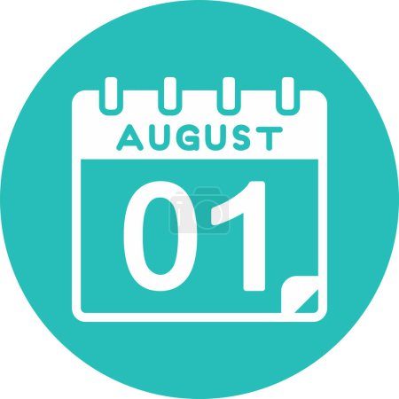 Illustration for Calendar with the date of August 01 - Royalty Free Image