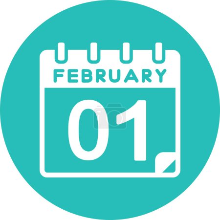 Illustration for Calendar with the date of  February 01 - Royalty Free Image