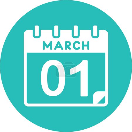 Illustration for Calendar with the date of  March 01 - Royalty Free Image
