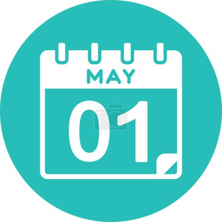 Ilustración de Calendario con la fecha del 01 de mayo - Imagen libre de derechos
