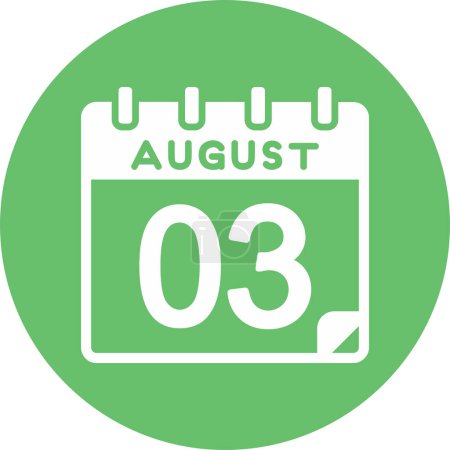 Ilustración de Calendario con la fecha del 03 de agosto - Imagen libre de derechos