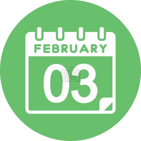 Illustration for Calendar with the date of  February 03 - Royalty Free Image