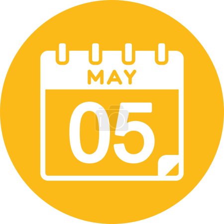 Ilustración de Calendario con la fecha del 05 de mayo - Imagen libre de derechos