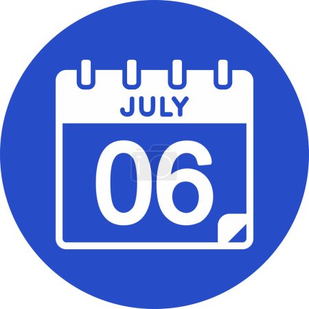 Ilustración de Calendario con la fecha del 06 de julio - Imagen libre de derechos