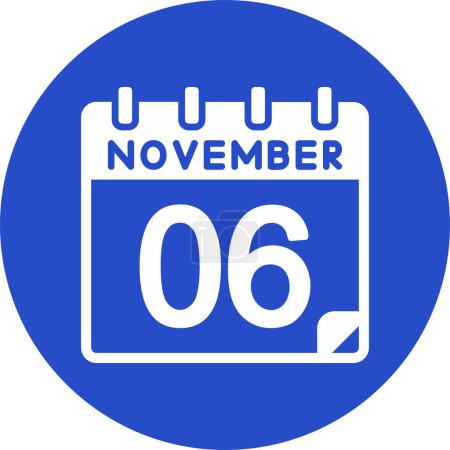 Illustration for Calendar with the date of November 06 - Royalty Free Image