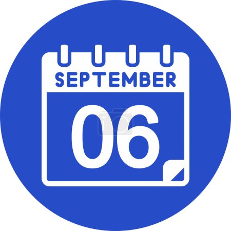 Illustration for Calendar with the date of  September 06 - Royalty Free Image