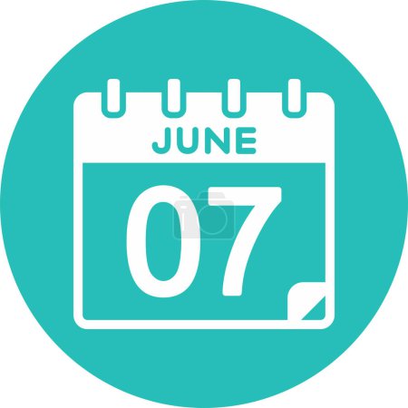 Illustration for Calendar with the date of  June 07 - Royalty Free Image