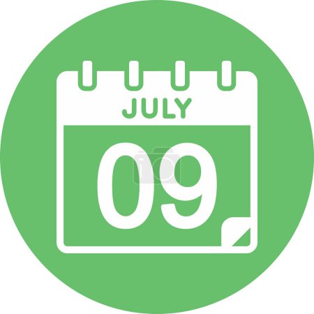 Ilustración de Calendario con la fecha del 09 de julio - Imagen libre de derechos
