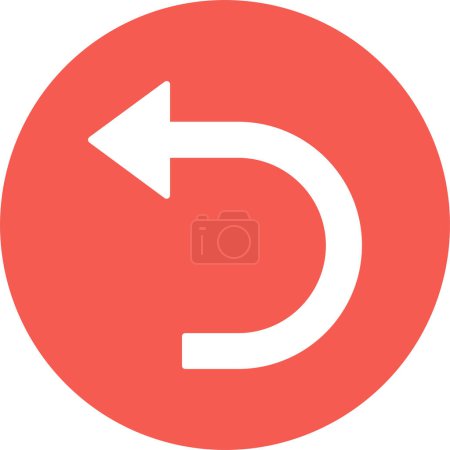 Téléchargez les illustrations : Flèche Retourner icône signe symbole design - en licence libre de droit