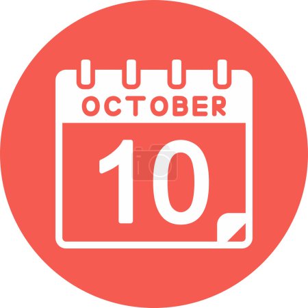 Téléchargez les illustrations : Calendrier avec la date du 10 octobre - en licence libre de droit